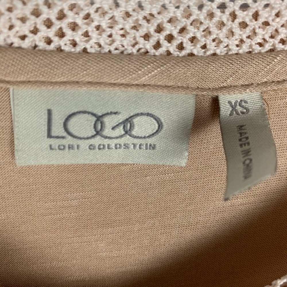 Logo Lori Goldstein tan/brown/cream long sleeve XS - Picture 3 of 7